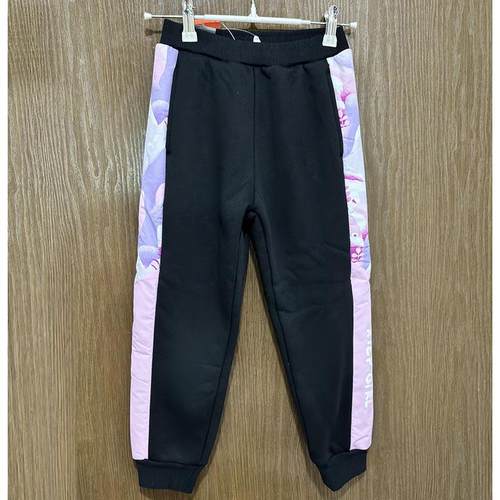 特步儿童保暧厚绒女童运动长裤