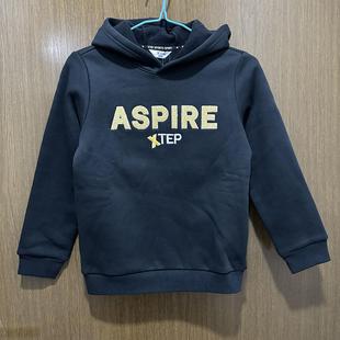 特步儿童正品 冬加绒保暧潮青年连帽卫衣男童运动上衣678425084287