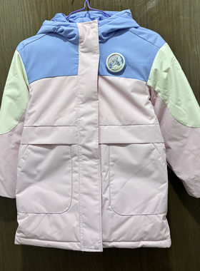 特步儿童正品连帽保暧女童羽绒服