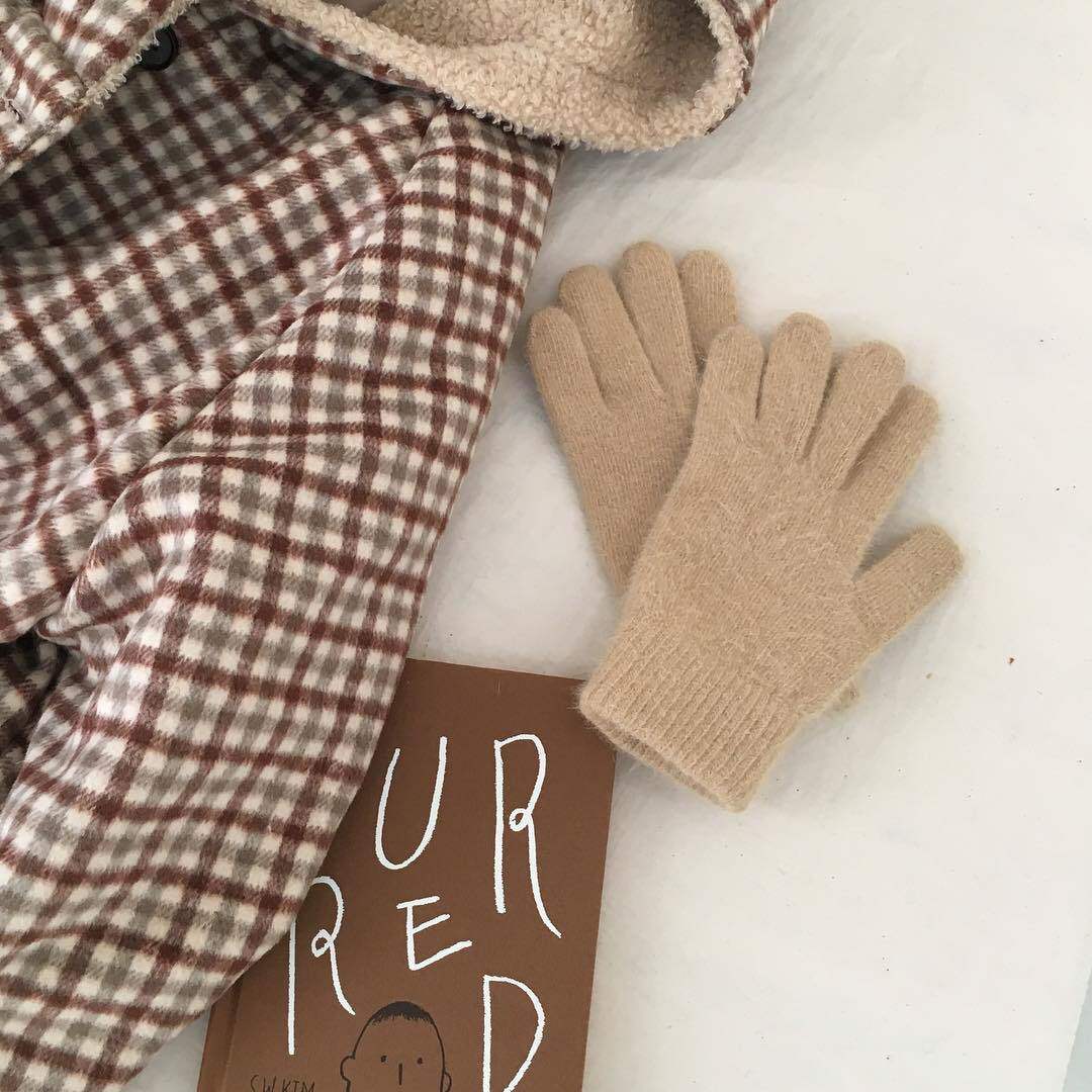 INS KOREAN RABBIT FUR GLOVES THICKENED STUDENT COLD AND WARM RIDING CUTE WOOL COUPLE COLD PERSONALITY GIFT