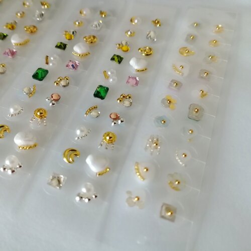 轻奢金色系水钻磁珠透明耳穴贴耳豆耳饰贴穴位刺激压力贴耳贴