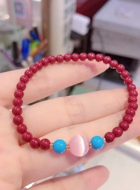 天然高纯度朱砂手串女款转运珠