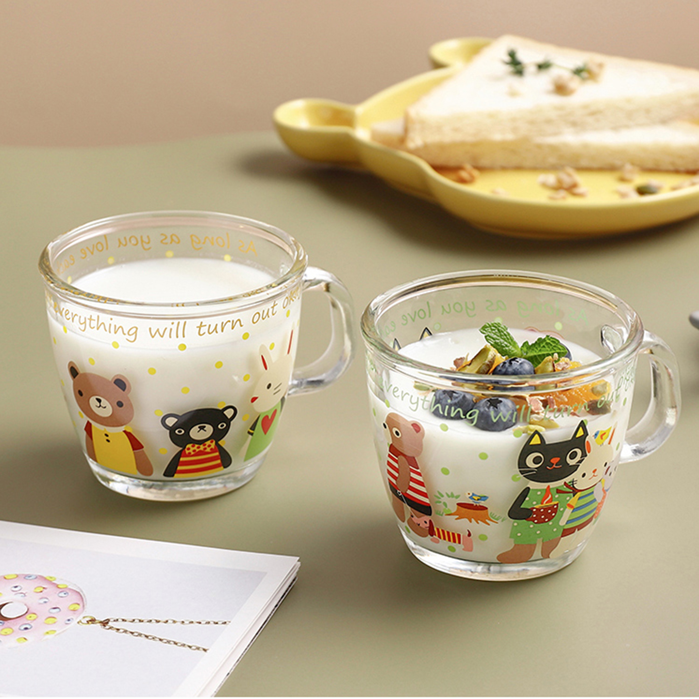 加厚耐热家用卡通杯牛奶杯
