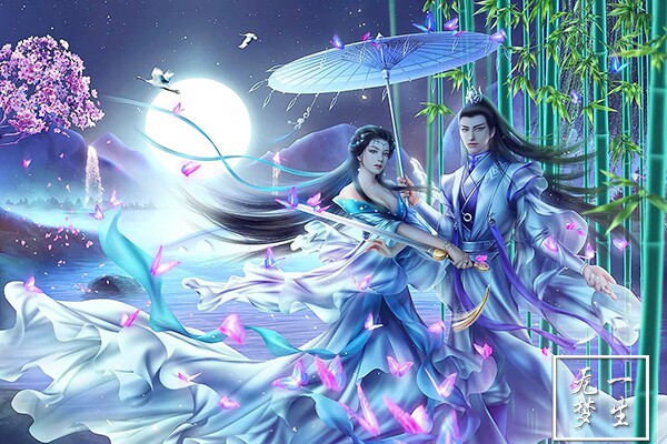 diy钻石画御剑情缘竹林仙侣古风十字绣钻石绣方钻满钻圆钻贴钻画