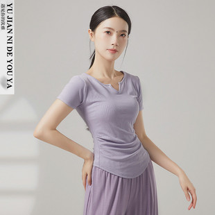 夏季短袖现代舞服形体服中国舞古典舞蹈服成人练功服上衣女款新款