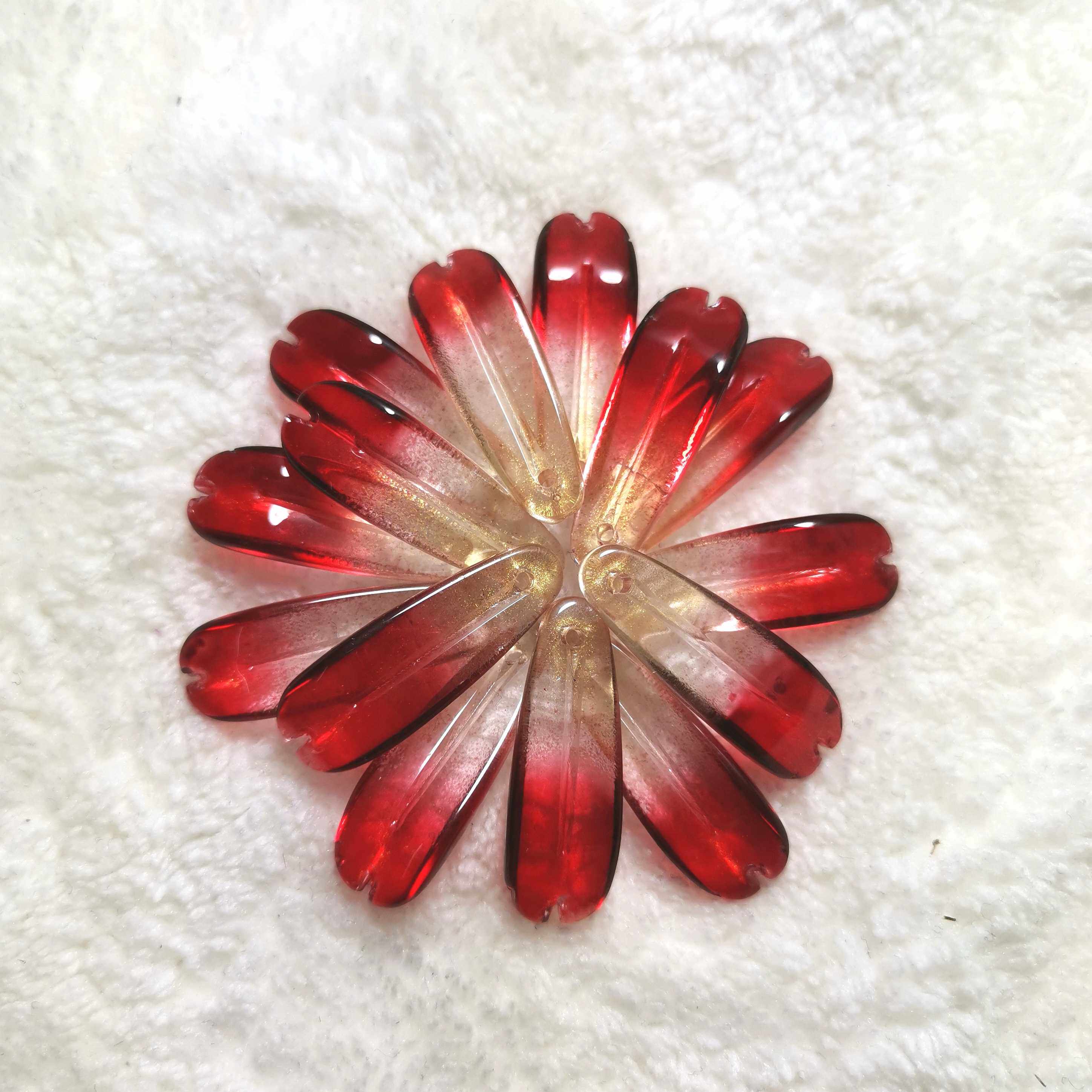 琉璃人鱼姬花瓣diy发簪材料配件彼岸花