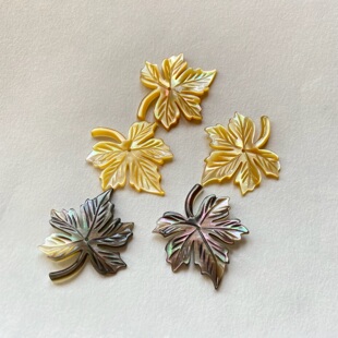 大号黄贝枫叶diy发簪材料配件贝壳枫叶树叶