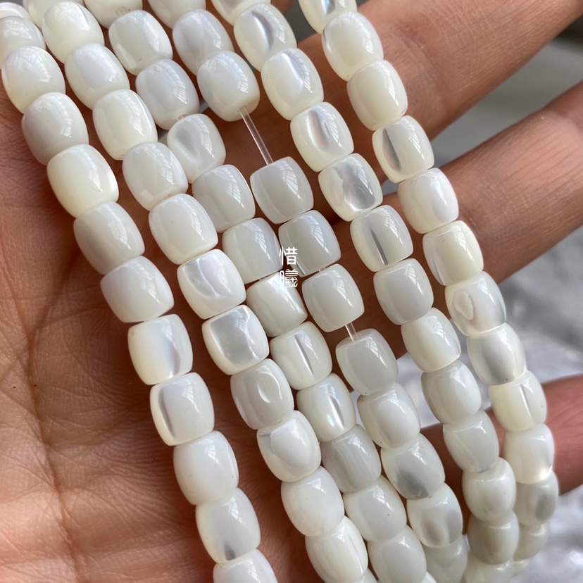 贝壳桶珠隔珠贝壳直孔散珠子diy手工手链项链串珠饰品配件马蹄螺