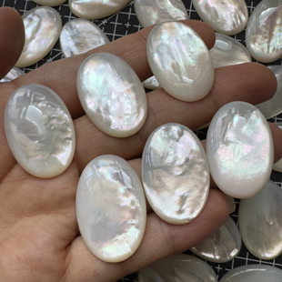 贝壳戒面大椭圆20×30mm白蝶贝梭编戒面diy饰品配件材料