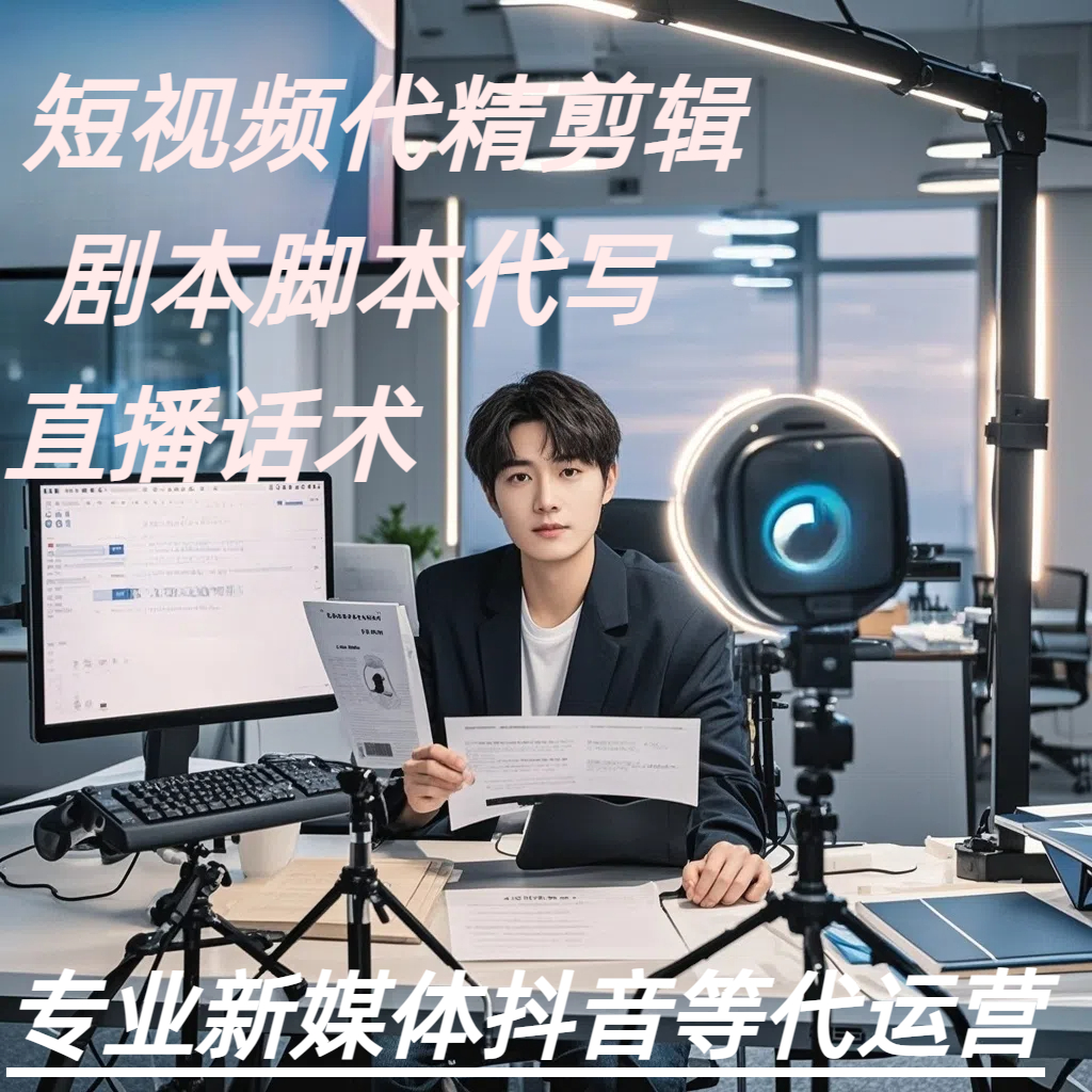 新媒体抖音短视频精剪辑制作接单脚本剧本撰写代写直播运营话术