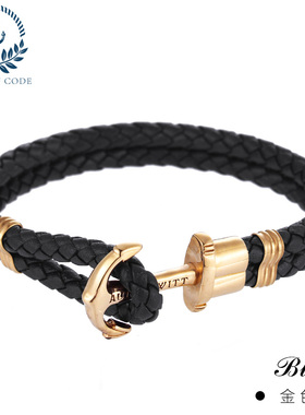 欧美风钛钢船锚情侣礼物手环