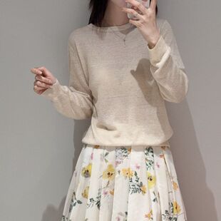 现货 2026一字领套头针织衫女简约薄款混纺内搭毛衫上衣秋季新