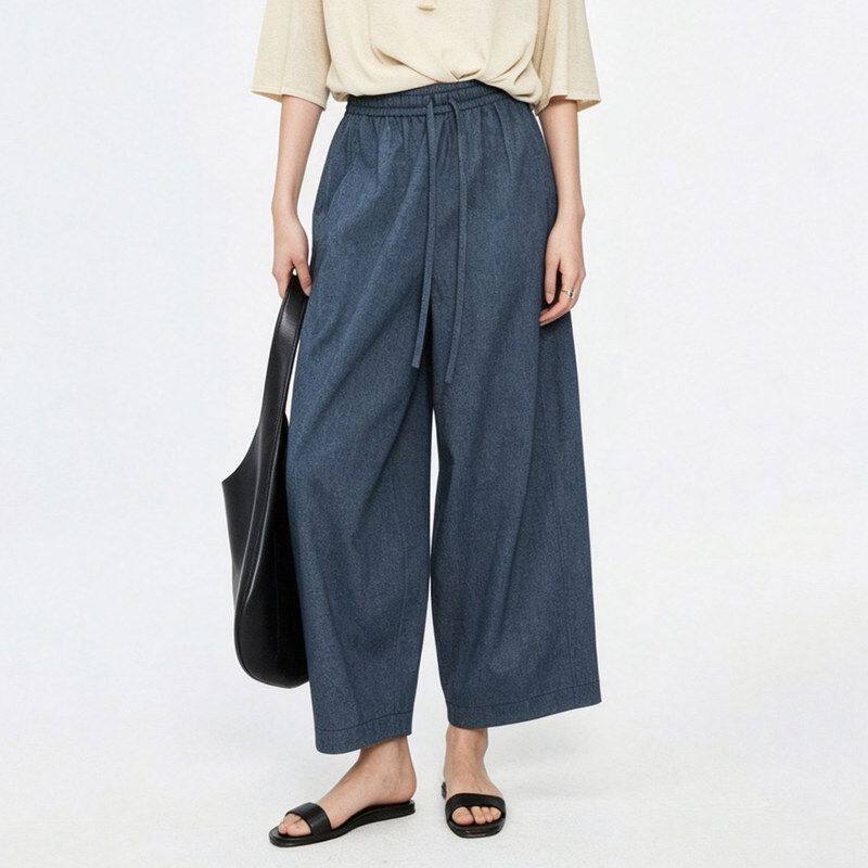 系休闲阔腿裤女现货设计师款日