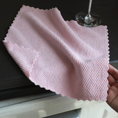 5条吸水抹布不掉毛家务清洁布厨房不沾油洗碗巾餐厅擦玻璃桌子布