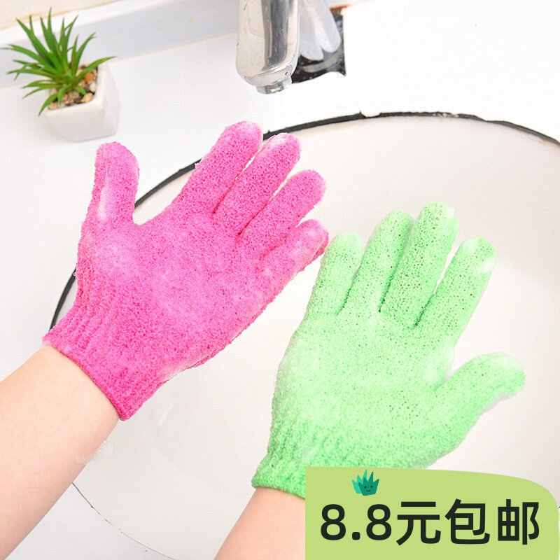 新品创意搓澡巾 沐浴糖果色搓泥 浴室手套式洗澡常规厂家直销优质