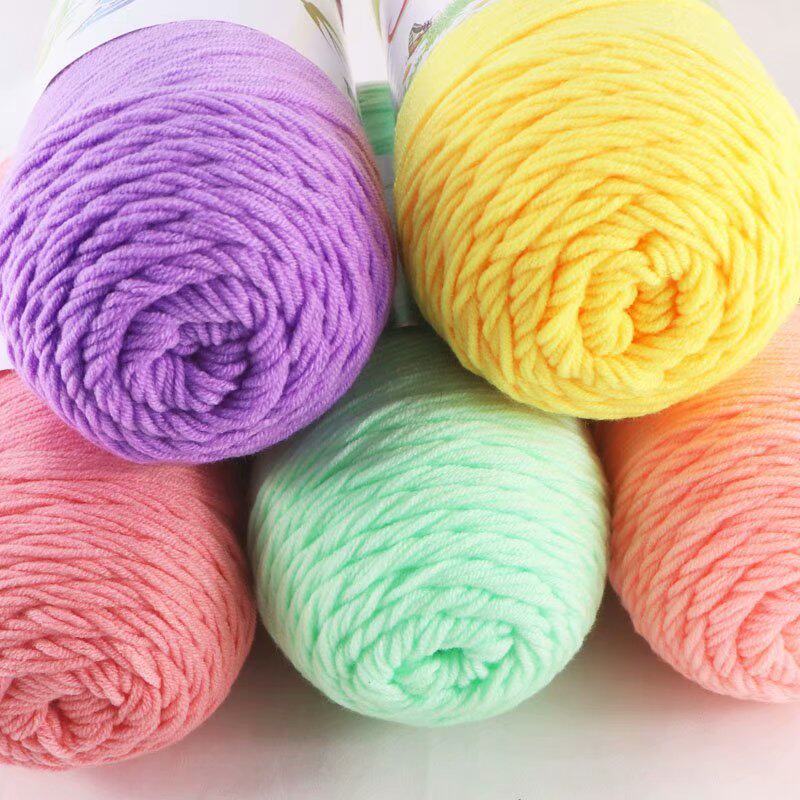 5 STRANDS MILK COTTON COMBED COTTON HAND-KNITTED CROCHET DIY DOLL MEDIUM THICK SCARF SLIPPERS BABY YARN BALL MATERIAL PACKAGE
