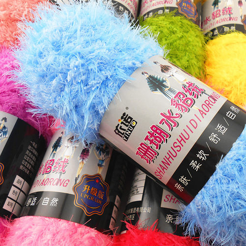 凤羽绒毛线编织围巾毯子棒针