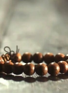 李成毅莲花鸡翅木楼手链情侣手串原木念珠木质文玩饰品森系佛珠