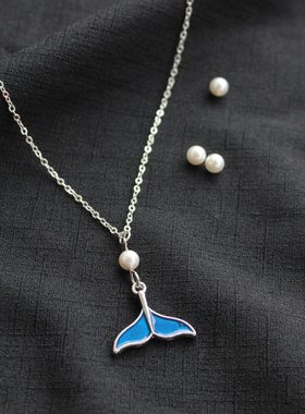 大尾巴鱼合金铜质链十字链鲛人泪珠鱼尾