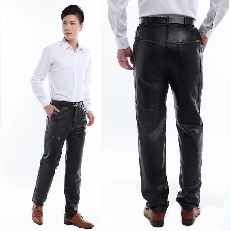 Pantalon cuir homme droit pour hiver - Ref 1492782 Image 1