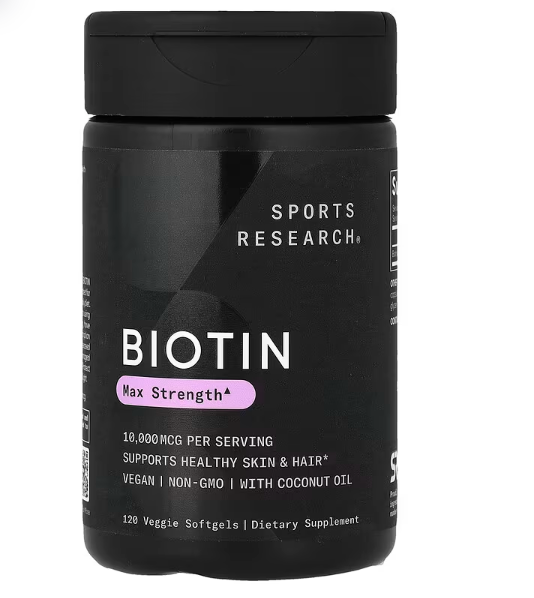 Sports Research 生物维生素 10000mcg120 粒素食软 头发皮肤