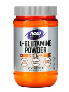 NOW Foods 肠胃 运动 L-谷氨酰胺粉 454g 全素 氨基酸 抵抗