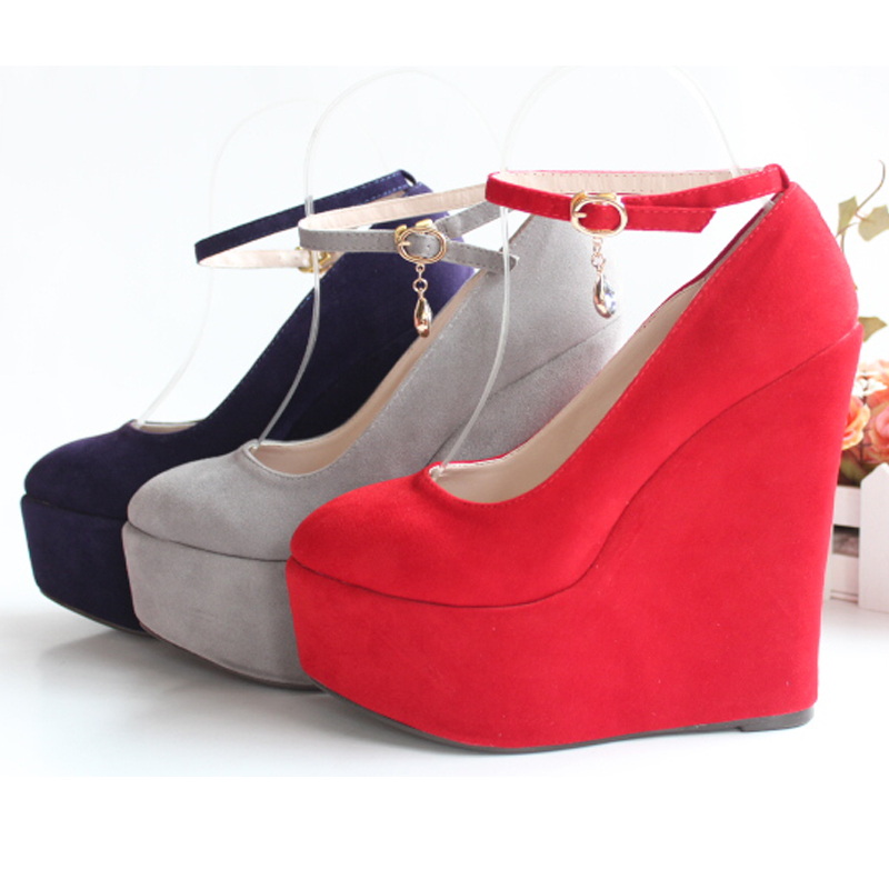 15公分女单鞋大码小码浅口绒面