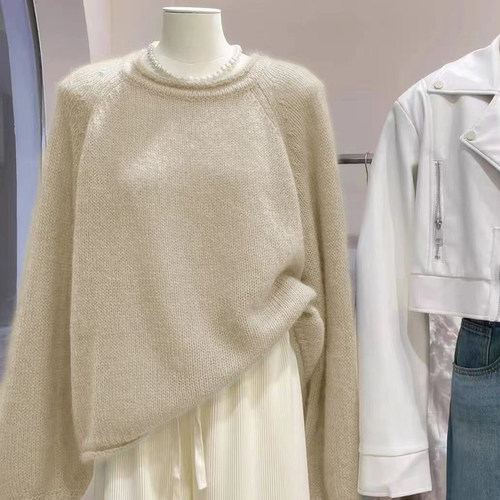 高级感软糯100%羊毛衫圆简约温柔