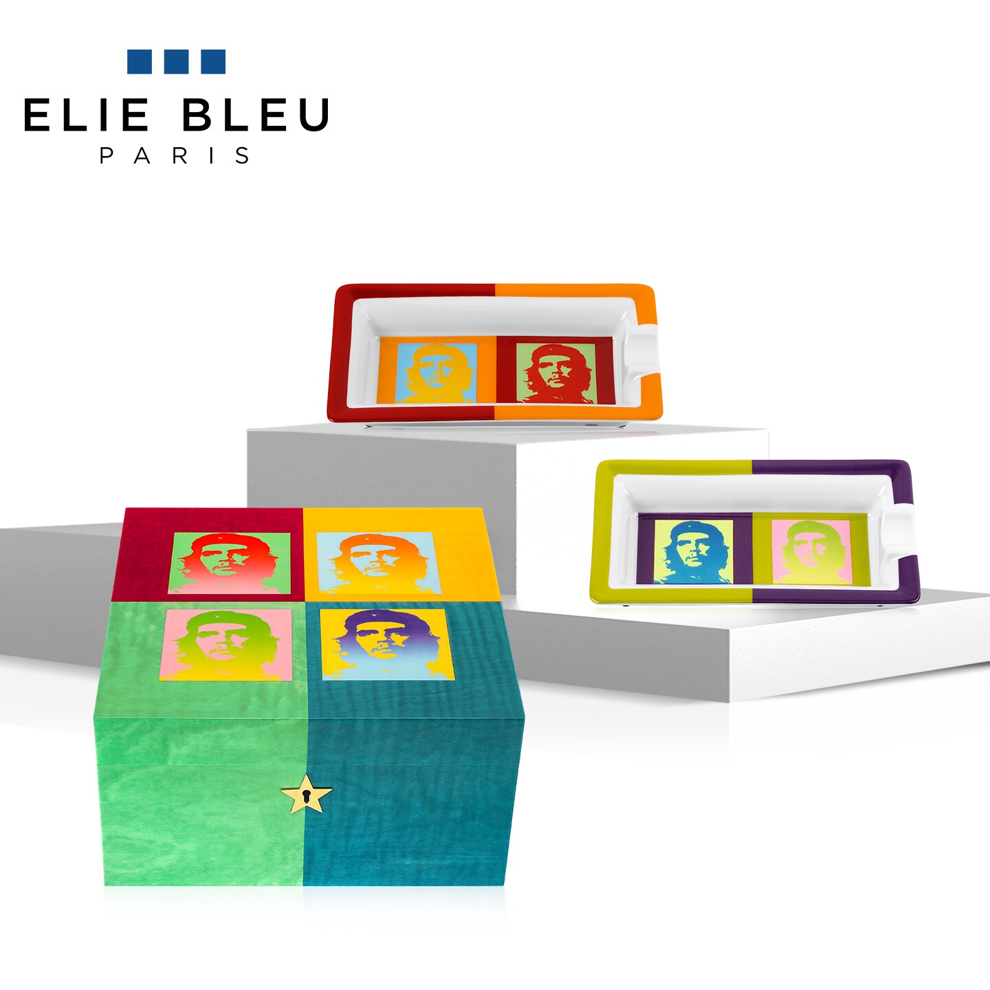 ELIE BLEU格瓦拉波普艺术雪茄保湿盒时尚烟灰缸古巴专用烟盒进口