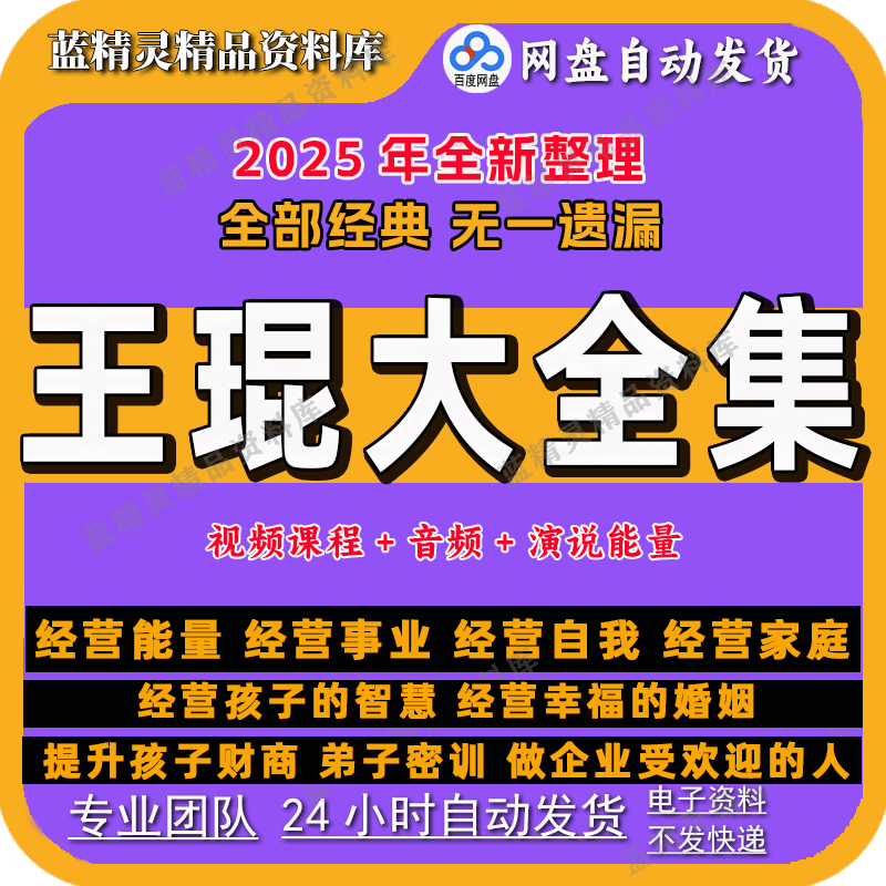 2025王琨课程全集经营能量企业员工培训团队领导力执行力视频课程