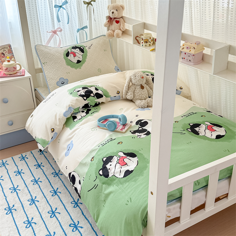 ESIX一乐家纺大学生宿舍三件套全棉印花儿童卡通夹棉床盖床品套件