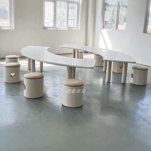 zdh儿童手工桌活动区美术画画桌样板间桌椅组合儿童乐园桌培训桌