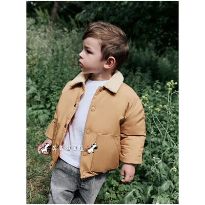 NEXT英国男童装驼色翻领夹克棉服