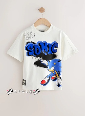 NEXT英国童装正品26夏男大童卡通音速小子刺猬索尼克纯棉短袖T恤