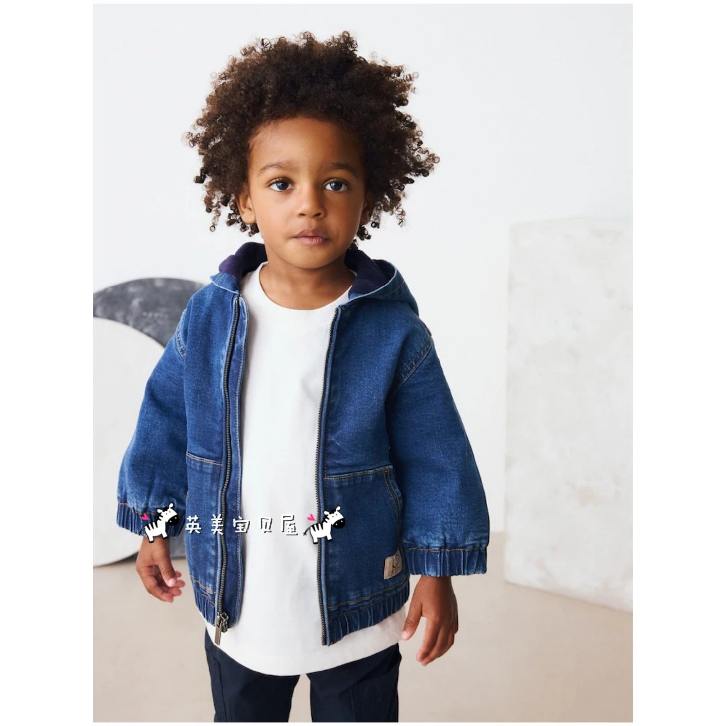 NEXT英国男童装连帽夹克牛仔外套