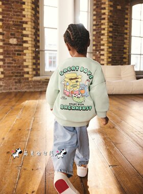 NEXT英国男童装卡通早餐套头卫衣