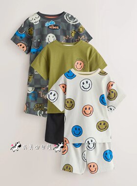 NEXT英国童装笑脸骷髅家居服套装