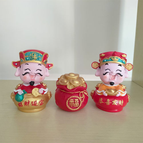 桌面可爱招财猫财神爷摆件