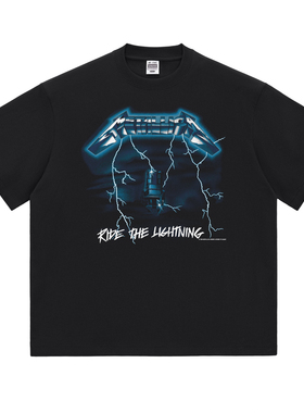 熱石俱乐部HOTSTONES摇滚T恤Metallica金属乐队电椅潮牌棉男女