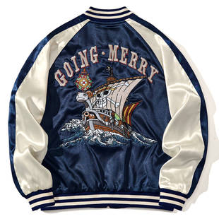 猴子商店2025海贼王航海王刺绣夹克横须贺sukajan棒球服学生日漫