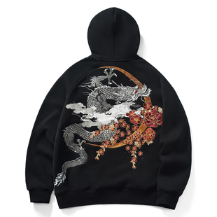 猴子商店X重磅刺绣拉链开衫 连帽卫衣朱雀重工双龙男女秋冬设计师