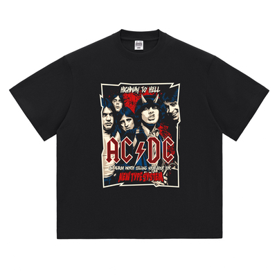 热石ACDC乐队潮牌短袖摇滚T恤