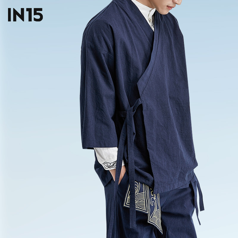 中国风道袍七分袖汉服夏季薄款