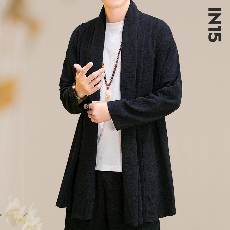 古风唐装中长款棉麻汉服道袍外套