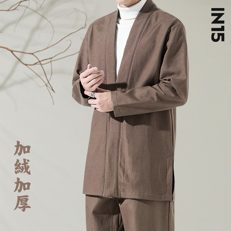 中国风中长款棉麻开衫汉服道袍