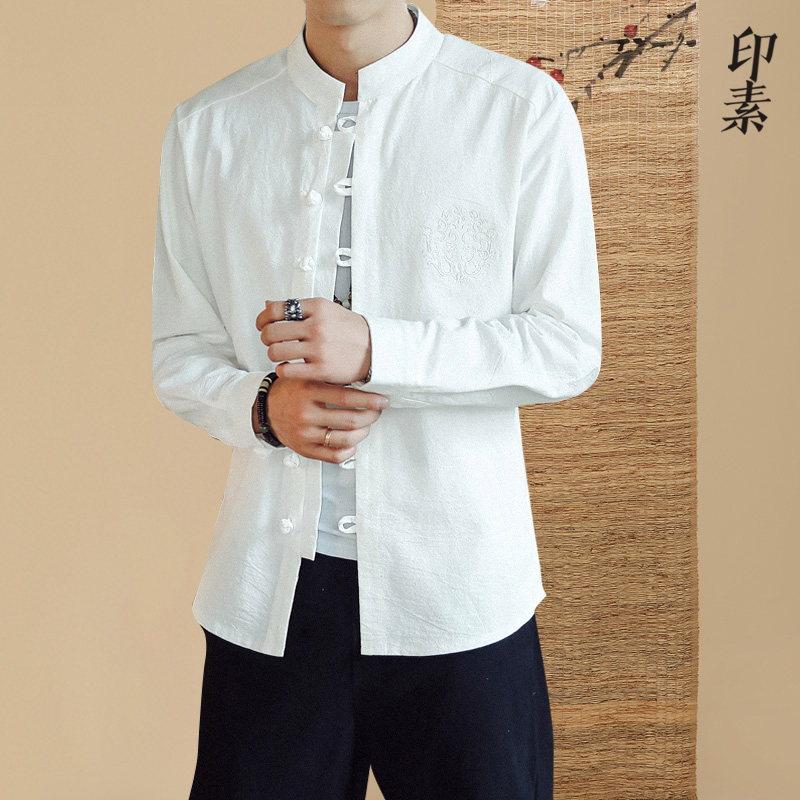 秋装新中式长袖衬衫唐装上衣外套