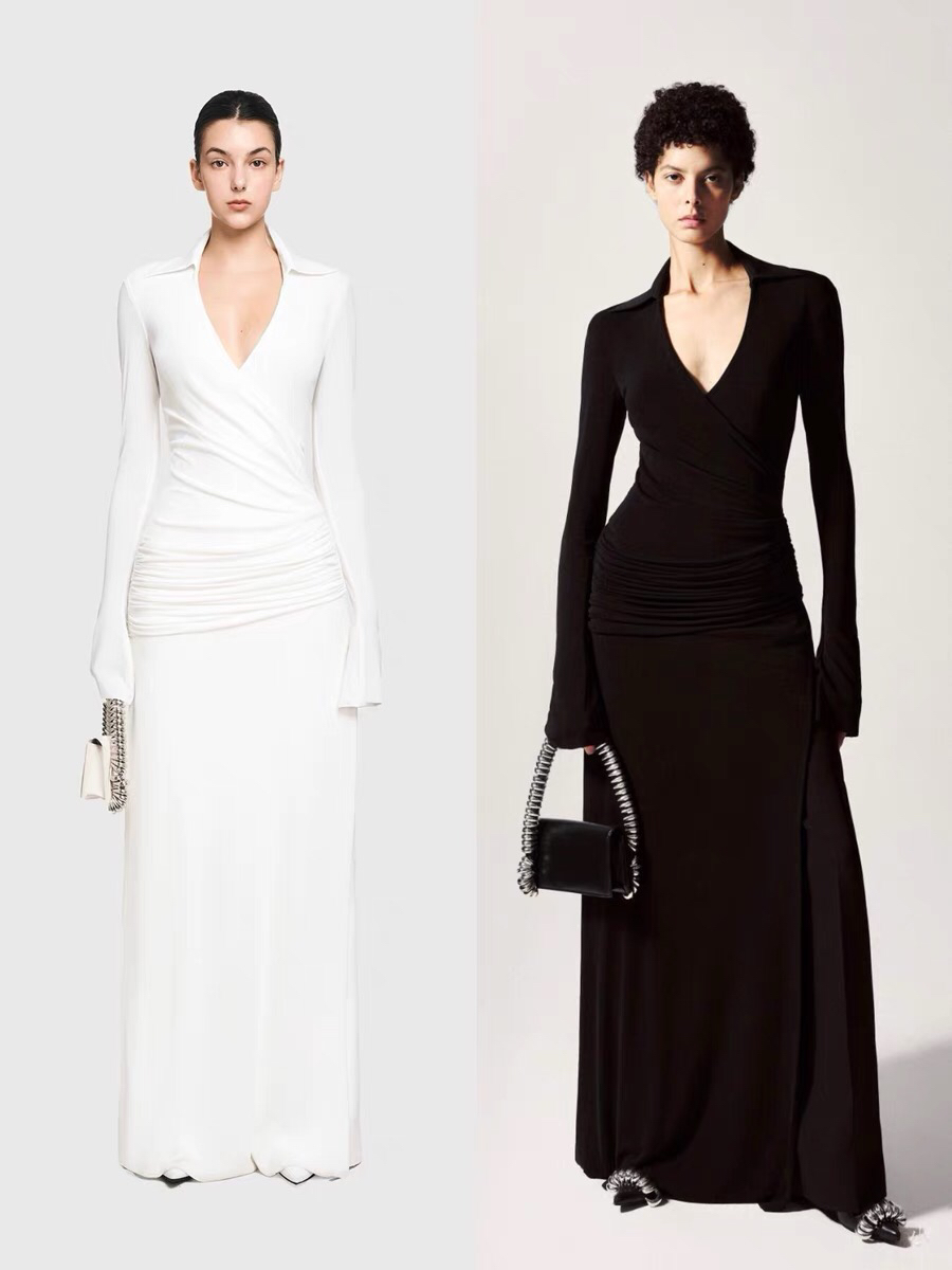 气质翻领收腰显瘦连衣裙