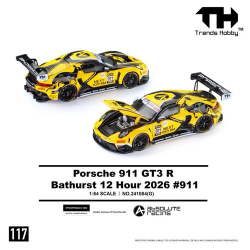 【预售】TH 保时捷 911 GT3R 袋鼠 911号 收藏合金车模