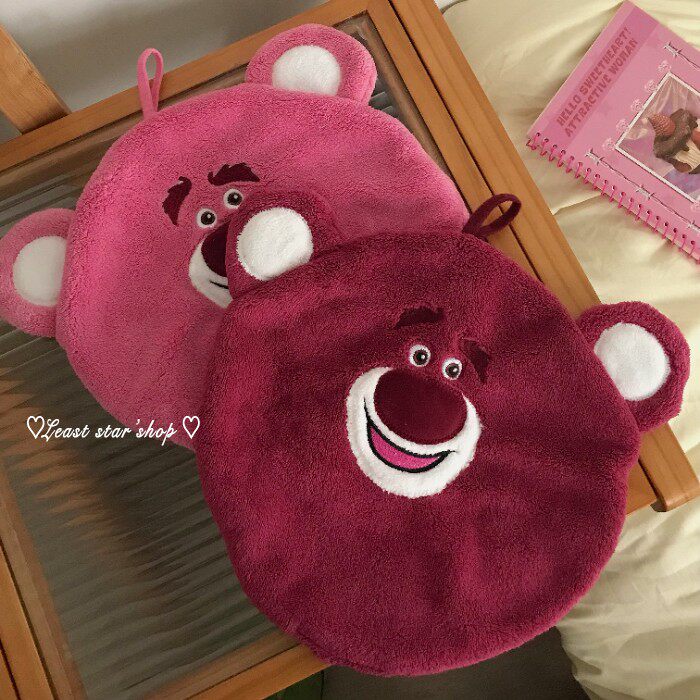 卡通动漫网红可爱创意粉红熊擦手巾家用厨房加厚可挂儿童洗脸手巾