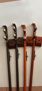 秦腔板胡杆子鸡翅木花梨木板胡杆子 扁杆带琴轴滑道腰码 。小底座